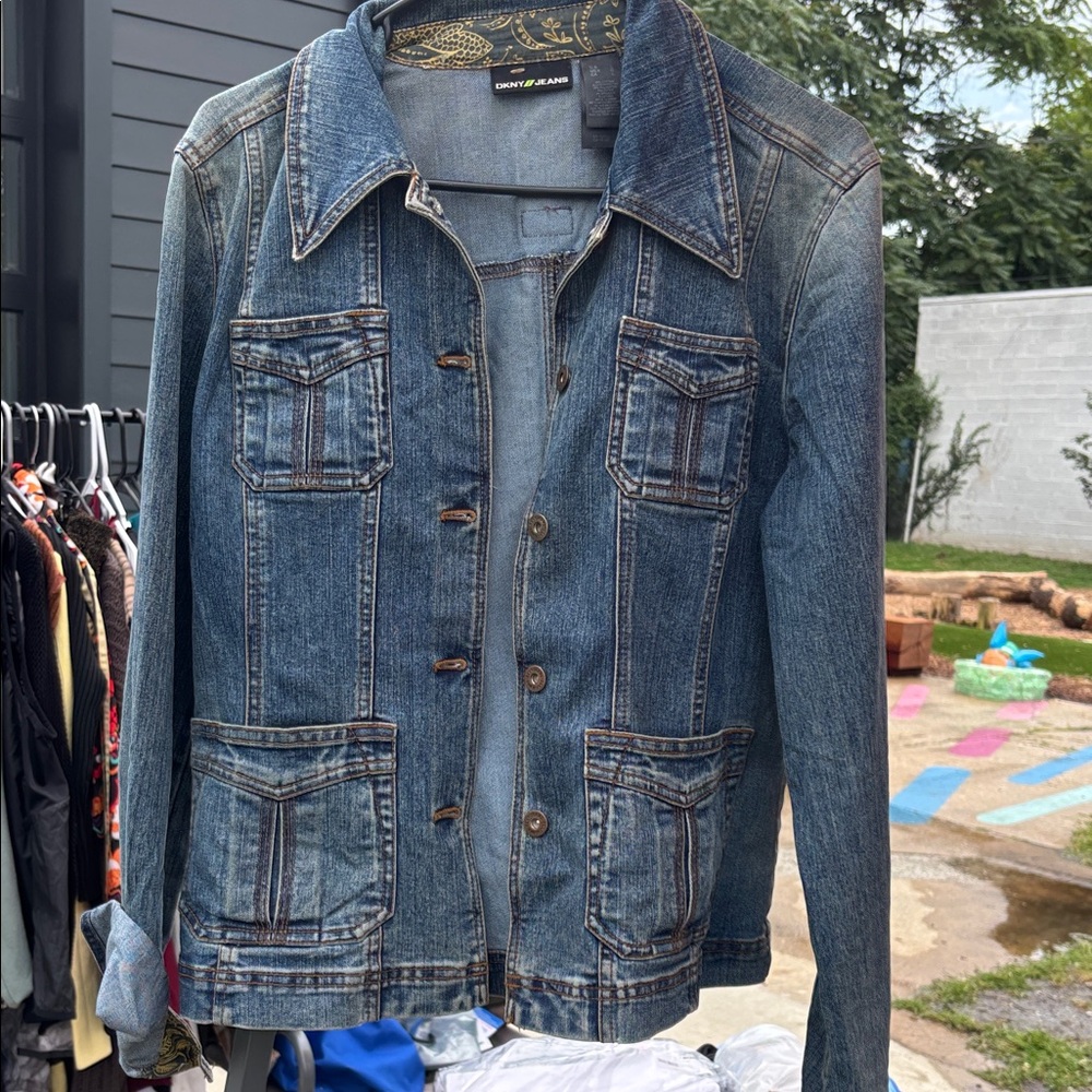 Denim Jacket With Button Closure - image 1